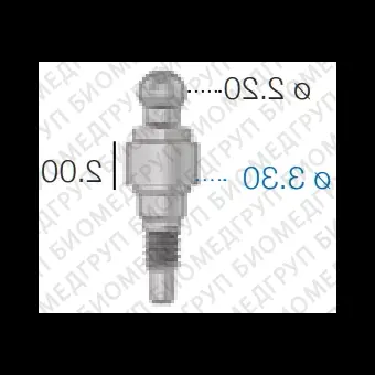Аттачмент сферический, прямой, SwedenMartina 3.3 мм х 2 мм AAS3302