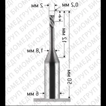 Фреза торцевая ADM Dental диам. 2,0 мм