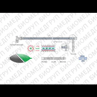 Контур дыхательный анестезиологический коаксиальный гофрированный ?22 мм 180 см  Mederen