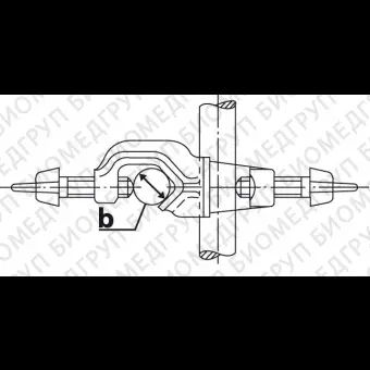 Узел крепежный, винт с накатанной головкой M8, d 16,5, угол 90180, резьба 8, ковкий чугун, Bochem, 5361