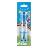 Brush-Baby FirstBrush зубная щетка 0-18 мес, 2 шт., голубая